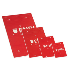 Enri Bloc de Notas Grapado 80 Hojas Cuadricula 4x4mm - Tamaño A5 - Tapa Blanda Color Rojo