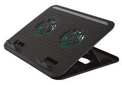 Trust Cyclone Base Refrigeradora USB para Portatil hasta 16" - 2x Ventiladores Silenciosos - 8 Posiciones Ajustables - Color Negro