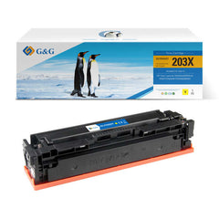 Cartucho de toner genérico amarelo G&,G HP CF542X/CF542A/CF402X/CF402A - substitui 203X/203A/201X/201A