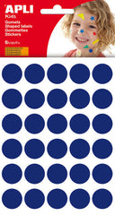 Apli Bag of 180 Round Stickers Ø 20mm - Permanent Adhesive - Skill and Creativity Development - Ideal for Nursery Schools - Dark Blue