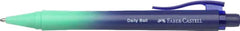 Faber-Castell Daily Ball Flow Edition Buzzing Blue Boligrafo Retractil XB - Atractivo Diseño - Tinta Azul Indeleble - Color Azul/Turquesa Degradado