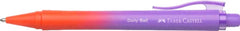 Faber-Castell Daily Ball Flow Edition Punchy Melon Boligrafo Retractil XB - Atractivo Diseño - Tinta Azul Indeleble - Color Lila/Rojo Degradado