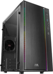 Mars Gaming MCM Caja Minitorre Micro ATX, Mini-ITX - Panel Lateral Acrilico - Iluminacion RGB - Tamaño HDD 2.5", 3.5" - USB-A 3.0, USB-A 2.0 y Audio - 1 Ventilador 80mm Incluido