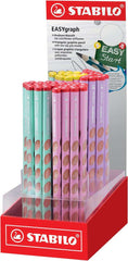 Stabilo Easygraph Pastel Display de 60 lápis de grafite - HB de chumbo de 3,15 mm - Design ergonómico - Cores sortidas