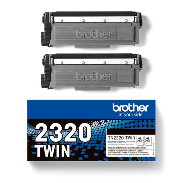 Brother TN2320 Negro Pack de 2 Cartuchos de Toner Originales - TN2320TWIN - Loja do Tinteiro