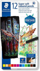 Staedtler Super Soft 149C Pack de 12 Lapices de Colores - Mina Extra Suave - Colores Surtidos