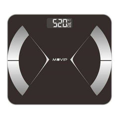 Muvip Body Muscle Bascula de Baño Digital Bluetooth - Pantalla LCD - Plataforma de Cristal Templado - 10 Memorias - Peso Max. 180kg - Auto Apagado
