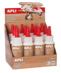 Apli Bote de Cola para Madera 80ml - Aplicador de Precision Incluido - Gran Poder de Adhesion - Transparente al Secar - Sin Disolventes