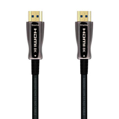 Aisens Cable HDMI V2.1 AOC (Active Optical Cable) Fibra Optica Ultra Alta Velocidad UHS 8K@60Hz 4K@120Hz 4:4:4 48Gbps - A/M-A/M - 60m - Color Negro