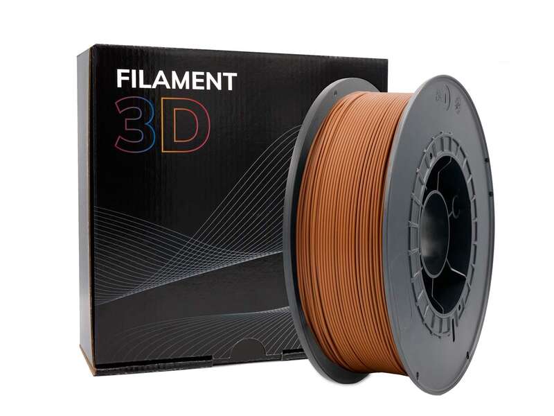 Filamento 3D PLA - Diametro 1.75mm - Bobina 1kg - Color Marron - Loja do Tinteiro