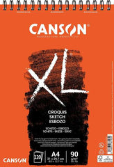 Canson XL Bloc de Croquis con 120 Hojas A4 - Espiral Microperforado - 21x29.7cm - 90g - Color Marfil