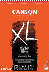 Canson XL Bloc de Croquis con 120 Hojas A3 - Espiral Microperforado - 29.7x42cm - 90g - Color Marfil