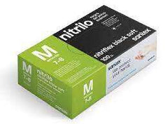 Santex Nitriflex Black Soft Pack de 100 Guantes de Nitrilo para Examen Talla M - 3.5 gramos - Sin Polvo - Libre de Latex - No Esteriles - Color Negro