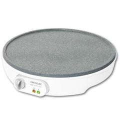 Cecotec Fun Crepestone Crepera Electrica 1000W - Revestimiento Antiadherente RockStone - Potencia Regulable - Diametro de 30,5cm - Rodillo Esparcidor y Espatula Incluidos