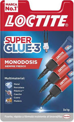 Loctite Pack de 3 Super Glue-3 Mini Trio Original - 1gr - Triple Resistencia - Adhesivo Transparente - Pegado y Fuerza Instantanea - 2229418/2229419/2640065/2961387