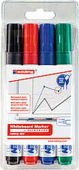 Edding 660 Pack de 4 Rotuladores para Pizarra Blanca - Punta Redonda - Trazo entre 1.5 y 3mm - Recargable - Secado Rapido - Colores Surtidos
