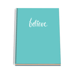 Dohe Serie Pastel Cuaderno con Espiral - Tamaño A4 de 100 Hojas 90gr - Hojas Microperforadas con 4 Taladros - Cuadricula 5mm - Color Verde Pastel