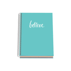 Dohe Serie Pastel Cuaderno con Espiral - Tamaño A5 de 100 Hojas 90gr - Hojas Microperforadas con 2 Taladros - Cuadricula 5mm - Color Verde Pastel