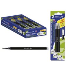 Bismark Fix Pack of 3 Erasable Pen Refills - Fine Tip 0.7mm - Black Color