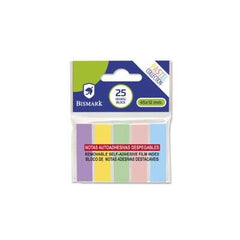 Bismark Pack de 125 Index Adhésifs 45mm x 12mm - Couleurs Pastel Assorties