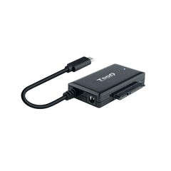 Tooq Adaptador USB 3.0 USB-C a SATA para Discos Duros de 2.5†y 3.5†con Alimentador - Color Negro