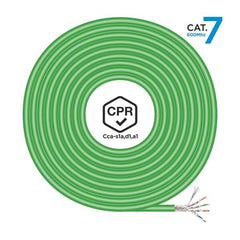 Aisens Bobina de Cable de Red RJ45 LSZH CPR Cca CAT.7 600 MHZ S/FTP AWG23 - 305M - Color Verde