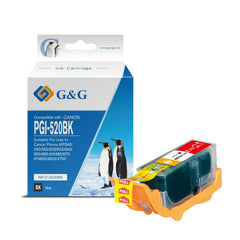 Cartucho de tinta pigmentada genérico preto G&,G Canon PGI520 - substitui 2932B001