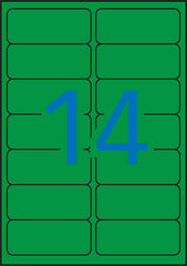 Apli Etiquetas Verdes Permanentes 99.1 x 38.1mm 20 Hojas