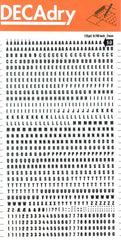 Apli Letras y Numeros Transferibles - 3mm - 888 Caracteres - Negros