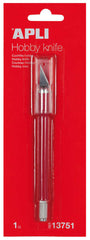 Apli Cuchillo Hobby de Precision - Longitud de la Hoja 3cm - Hoja de Acero Inoxidable - Mango Engomado - Incluye Cuchilla de Repuesto