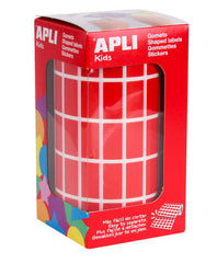 Apli Gomets Rectangulares Rojos - 20x10mm - 59 Hojas Pretroqueladas - 3540 Gomets por Rollo - Ideal para Actividades Infantiles - Cumple Normas de Calidad y Seguridad