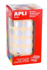 Apli Gomets Redondos Plata Metalizado Ø 15mm - 59 Hojas Pretroqueladas - 2832 Gomets por Rollo - Desarrolla Psicomotricidad Fina
