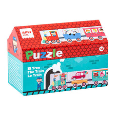 Apli Kids Puzle Trenes - 20 Piezas de Diferentes Tamaños - Diseño Exclusivo Infantil, Colorido, Claro y Simple - Facil Manejo - Carton de 2mm con Acabado Brillante E Indiana en el Dorso - Colorido