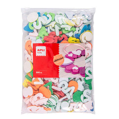 Apli Formas Goma Eva Adhesivas Numeros 500U - Faciles de Pegar - Vistosas - Ideales para Manualidades