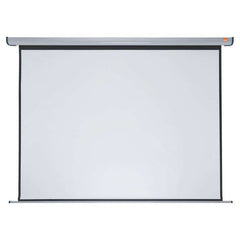 Nobo Pantalla de Proyeccion Electrica para Pared 2400 × 1800mm - Montaje en Pared - Control Remoto - Superficie Blanca Mate - Color Blanco