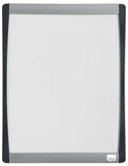 Nobo Mini Pizarra Magnetica con Marco Arqueado 215x280 - Elegante Diseño Plateado y Negro - Almohadillas Adhesivas e Imanes Incluidos - Blanco