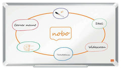 Nobo Premium Plus Pizarra Magnetica de Acero Lacado Panoramica 710x400mm - Montaje en Esquina - Blanco