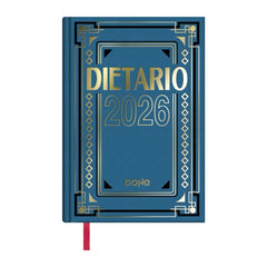 Dohe Dietario Anual Cuarto - Dia Pagina - Fabricado en Geltex con Carton Contracolado - Tamaño 15x21cm - Colores Surtidos Aleatorios