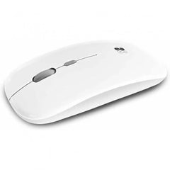 Subblim Ratón Dual Flat - Conexión Dual - Silent Click - BaterÃa Recargable - Rueda de Silicona - Precisión 1600 DPI - Color Blanco