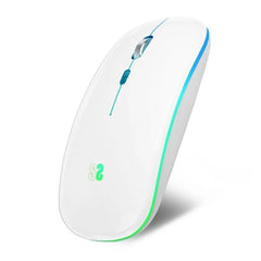 Subblim Ratón LED Dual Flat Mouse - Conexión Dual - Silent Click - Iluminación LED en 7 colores - BaterÃa de larga duración - Color Blanco