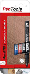 Pentel PenTools Pack de 4 Rotuladores Permanentes Industriales Pentel Pen N50S - Punta Conica Resistente y Duradera - Trazo 1mm - Resistente a Agua y Luz - Colores 2x Negro, Azul, y Rojo