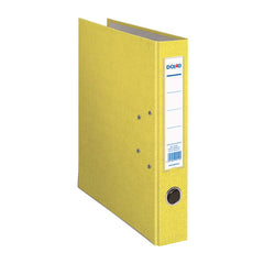 Dohe Archivador de Palanca Folio - Lomo de 45mm - Con Ollao, Rado y Tarjetero en el Lomo - Carton Forrado con Polipropileno - Cantoneras Metalicas - Color Amarillo