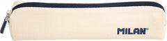 Milan Serie 1918 Estuche Mini Redondo - Tejido Resistente a las Roturas y Rasgaduras - Medidas 20,5x4,5x5cm - Color Beige