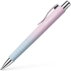 Faber-Castell Poly Ball Flow Edition Blushing Sky Boligrafo Retractil XB - Forma Triangular Ergonomica - Suave al Tacto - Color Rosa/Azul Degradado