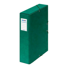Dohe Caja para Proyectos Lomo 7cm - Carton Forrado con Papel Impreso y Plastificado - Cierre con Gomas - Color Verde