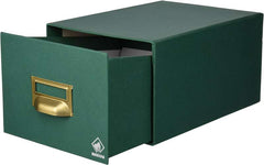 Mariola Fichero Carton Forrado en Geltex Nº3 para 500 Fichas - Medidas 180x125x250mm - Resistente y Duradero - Color Verde
