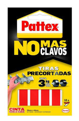 Pattex Nmc Cinta Doble Cara Bl 10 Tiras - Adhesion Duradera - Fijacion congran Fuerza - Practica y Limpia