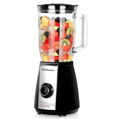 Orbegozo BV 6575 Batidora de Vaso Acero Inoxidable - Potente Motor 600W - Jarra de Cristal 15L - Cuchillas de Titanio - 5 Velocidades + Pulse - Seguridad en su Uso