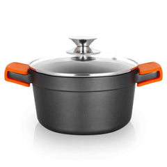 Orbegozo CDH 3020 - Cacerola de Aluminio Fundido Resistente - Versatilidad y Seguridad en la Cocina - Antiadherente y Apta para Todo Tipo de Fuegos - Tapa de Cristal Templado - 2.8L de Capacidad