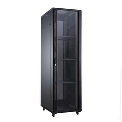 Aiten Data AI8847 Armario de Suelo 47U - Ancho 800 - Fondo 800 - Incluye 2 Bandejas Fijas - 4 Ventiladores 120mm - 1 Base 8 Tomas - 2 Cerraduras Laterales - Ruedas con freno- Color Negro